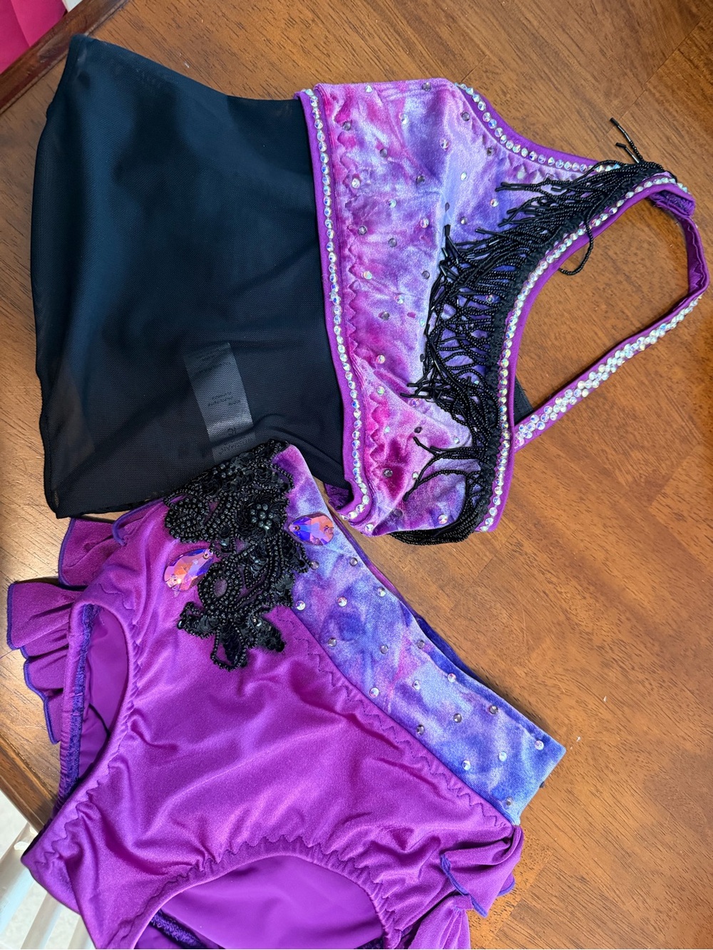 Purple Embellished Two-Piece competition costume